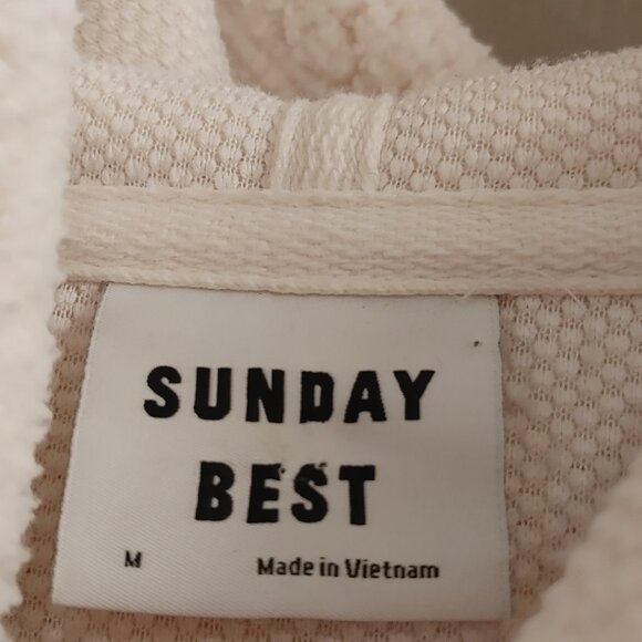 WOMEN'S ARITZIA SUNDAY BEST OVERSIZED IVORY SHERPA HOODIE MEDIUM - Picture 11 of 13